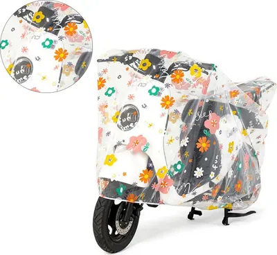 Imagen del producto de Funda para motocicleta, impermeable, con protección solar y antipolvo, elástica y plegable, fabricada en PEVA, ideal para uso en exteriores