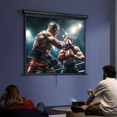 Produktbild von SUGIFT Beamer Leinwand 84 Zoll 4:3, Projektionsleinwand höhenverstellbar, HD 4K, Kunststoff matt | 171 x 128 cm | Schwarz