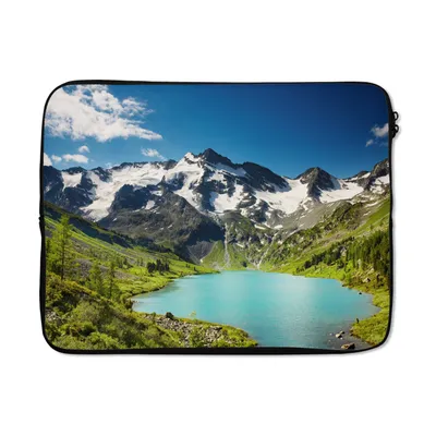 Produktbild von MuchoWow® Laptop Hülle 17 Zoll Laptoptasche Schnee - Berg - Wasser - Zipper - Schutzabdeckung
