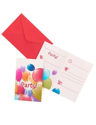 Produktbild von Einladungskarten mit Briefumschläge Luftballons bunt