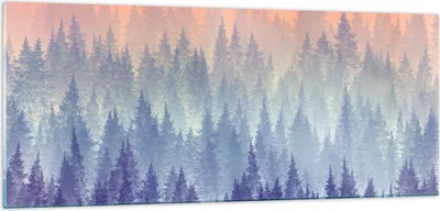 Produktbild von Bilder auf glas - Wald Baum Natur - 100x40cm - Glasbilder - Wandbilder - Kunstdruck - zum Aufhängen bereit - Wanddekoration aus Glas - Glas Bilder - Wandbild auf Glas - Einteilig - GAB100x40-3929