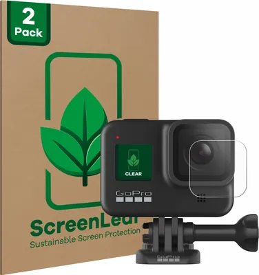 Produktbild von 2x ScreenLeaf Schutzfolie für GoPro Hero 8 Black (Linse) nachhaltiger Displayschutz Display Schutz Folie Klar Transparent