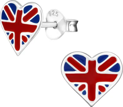 Produktbild von Ohrstecker 925 Sterling Silber Herz England