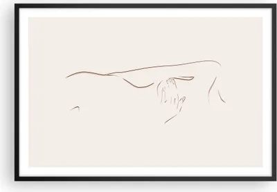 Produktbild von Gerahmtes Poster - Schwarzer Rahmen - Skizze Nacktheit Frau - 91,5x61 cm - Wand Bild - Wanddeko - Wandbilder - Kunstposter - Wandposter - Bilderrahmen - Bilder - Kunstdruck - P2BAA91x61-4552