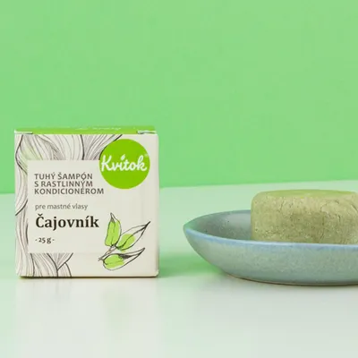 Obrázek produktu pro Kvitok Tuhý šampon s kondicionérem na mastné vlasy Čajovník 25 g