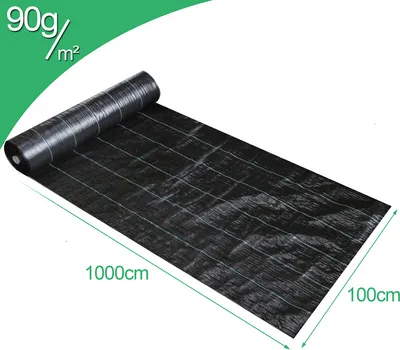 Produktbild von Wolketon 1x10m Unkrautvlies Bodengewebe 90g/m2 Gewebe schwarz Beetvlies Anti-Unkrautge 10m