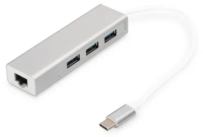 Imagen del producto de DIGITUS DA-70255 DIGITUS USB Typ C 3.0 Hub mit Gigabit Ethernet