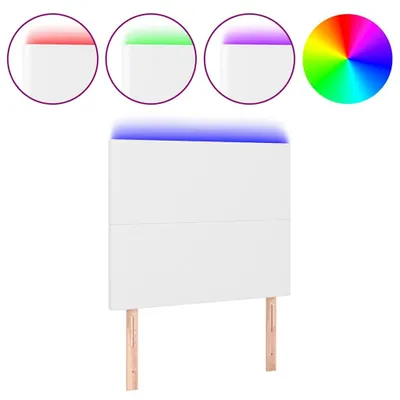 Obrázek produktu pro vidaXL LED čelo postele bílé 100x5x118/128 cm Imitace kůže