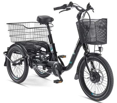Produktbild von Telefunken TC550 E-Dreirad Elektrofahrrad / Pedelec mit 3-Gang-Nabenschaltung, Fahrradkorb & Seitenschwung, 536,5Wh Akku