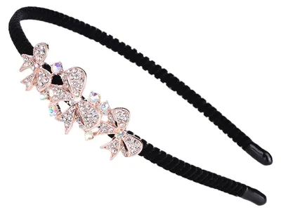 Produktbild von Elegantes Damen-Haarband, rutschfest, Haarreif, Haarschmuck mit Blumen und Strasssteinen