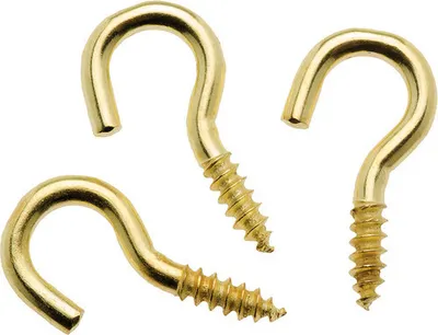 Produktbild von Schraubhaken vermessingt 12x5 mm 24 Stück