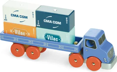 Produktbild von Vilac Holz Container LKW Spielzeug mit Magnetcontainern für Kinder
