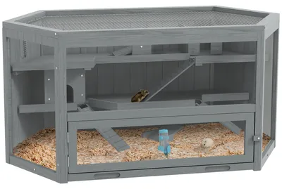 Productafbeelding van Hamsterkooi, 3 verdiepingen, uitneembare lade, hout/metaal, 115x60x55 cm