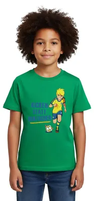 Produktbild von Spreadshirt Teufelskicker Kicken Statt Quatschen Kinder T-Shirt, 98/104 (3-4 Jahre), Kelly Green