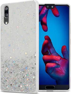Produktbild von Cadorabo Hülle für Huawei P20 Schutz Hülle in Transparent Handyhülle TPU Etui Glitter Cover Case Glitzer