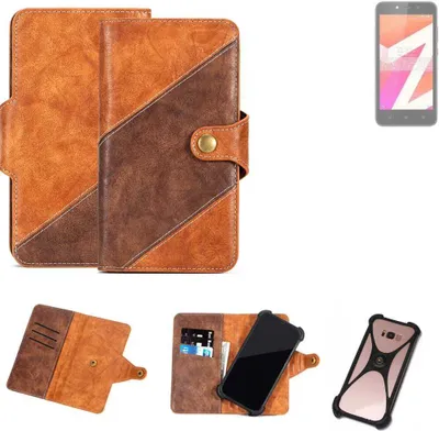 Produktbild von K-S-Trade Handyhülle Schutzhülle Bookstyle Case Wallet-Case kompatibel mit Lava Z1s Cover Klapphülle Kantenschutz Smartphone dunkelbraun braun 1x