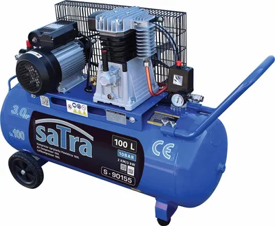 Immagine prodotto di Compressore d'aria da 230 V, gonfiatore per pneumatici, kit di gonfiaggio per pneumatici 100 litri, 3 HP, 170 l/min 2 pistoni, 8 bar, pompa d'aria fuoristrada per suv, camion, auto, biciclette, palloni, materassi ad aria, barche gonfiabili, Satra
