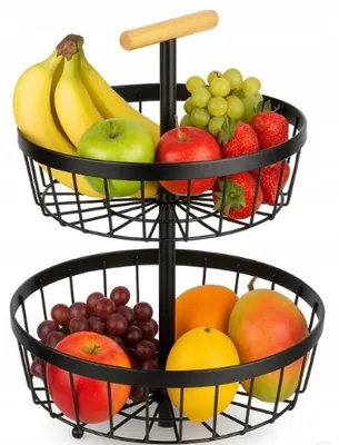 Produktbild von Brunbeste Etagenkorb Obst Gemüse Metall Organizer Schwarz