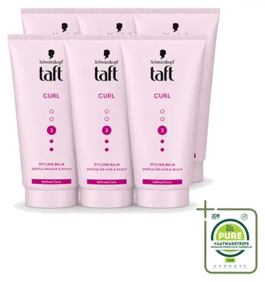 Imagen del producto de 6 unidades de Taft Styling Balm Curl, para definir rizos, 150 ml cada uno, pack grande