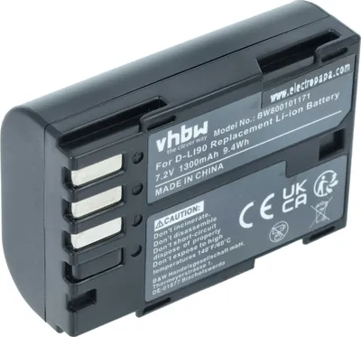 Produktbild von vhbw Akku Ersatz für Pentax D-Li90 für Kamera (1300 mAh, 7,2 V, Li-Ion)