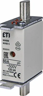 Immagine prodotto di Fusibili industriali KOMBI NH000 gG 80A/500V WT-NH - 00C ETI