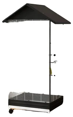 Imagen del producto de Jaula para pájaros, fabricada en acero, con dimensiones de 71 x 46 x 152 centímetros (28 x 18 x 60 pulgadas), adecuada para pájaros pequeños, con varias perchas y un cajón extraíble