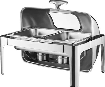 Obrázok produktu pre Chafing dish, kapacita 9 qt, konštrukcia z nehrdzavejúcej ocele, strieborná farba