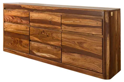 Immagine prodotto di MASSIVMOEBEL24 | credenza in legno di Shesham / Acacia 185x40x80 Noce cerato TORONTO #202