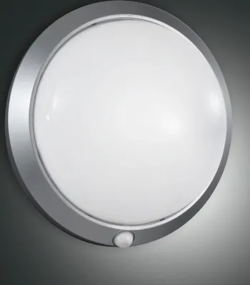 Immagine prodotto di Fabas Luce plafoniera da esterno Armilla E27 Ø300mm IP44 argento rilevatore di movimento