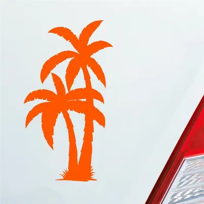 Produktbild von Auto Aufkleber Palme Palms Beach Strand Kokospalme Pflanze 5x10 cm Orange Sticker Heckscheibenaufkleber