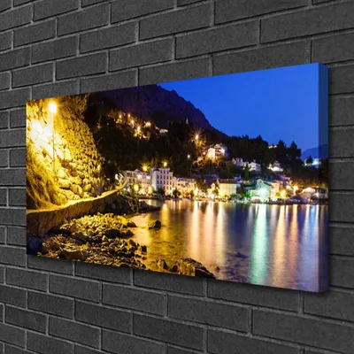 Produktbild von Tulup Leinwand-Bilder 100x50 Wandbild Canvas Kunstdruck Gebirge Strand Landschaft