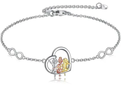 Image de Bracelet "Sœur" en argent sterling 925, symbole de l'infini, cadeau d'amitié pour femmes et filles