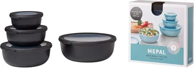 Produktbild von Mepal Set Multischüssel Cirqula rund flach Nordic Black 4-teilig