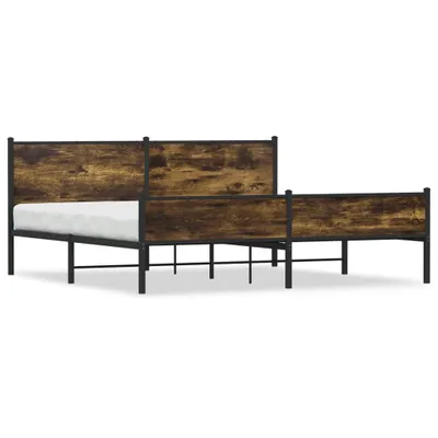 Produktbild von Metallbett ohne Matratze Räuchereiche 193x203 cm