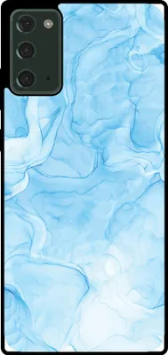 Produktbild von Smartphonica Handytasche Passend für Samsung Galaxy Note 20 mit Marmordruck - TPU Rückendeckung Fall Marmor Design - Hellblau
