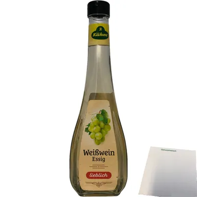 Produktbild von Kühne Exquisit Fein-würziger Weißweinessig (0,5l Flasche) + usy Block