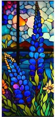 Produktbild von Fensterfolie, bunte Glasfolie, einfach anzubringen, UV-Schutz, Vintage-Glasfensteraufkleber, Heimdekoration