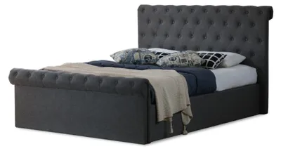 Produktbild von Chesterfield Klassisches Design Bett Polster Betten Textil 140x200cm jvmoebel ®