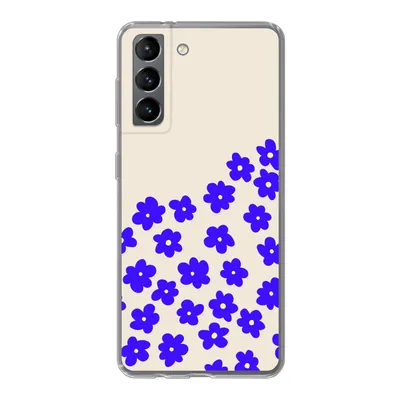Produktbild von MuchoWow® Handyhülle Schutzhülle Hülle für Samsung Galaxy S21 Blume - Blau - Muster Silikon Softcase Handy Hülle - Softcase