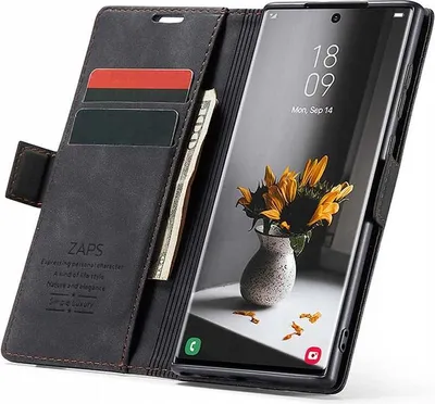 Immagine prodotto di Custodia per telefono con patta SPACECASE Wallet per Galaxy S23 Ultra Nero