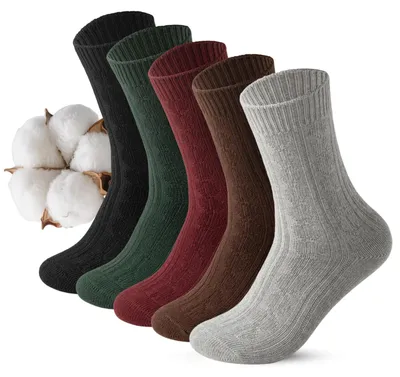 Produktbild von 5 Paar Dicke Stricksocken für Damen - Warm und Bequem