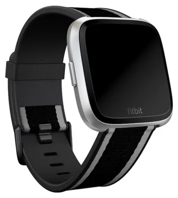 Produktbild von Fitbit FB166WBBKGYL, Band, Smartwatch, Schwarz, Grau, Fitbit, Versa/Versa Lite, Fluor-Elastomer, Polyester