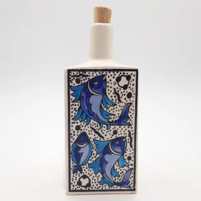 Image de Bouteille d'huile ou de vinaigre Poissons Bleus