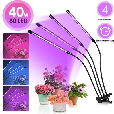 Produktbild von TolleTour LED Pflanzenlampe 40W Vollspektrum Grow Lampe Zimmerpflanzen Wachstumslampe Pflanzenlicht