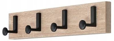 Produktbild von FURNITECO Wandgarderobe Eiche Sonoma 4 Haken Loft Stil