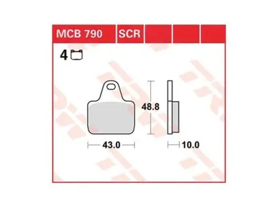 Image de TRW Plaquette de frein Trw Sinter Mcb 790 Scr