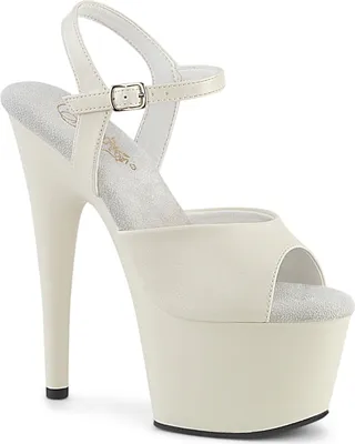 Produktbild von ADORE-709 Pleaser Damen High-Heels Riemchen Plateausandaletten cremefarben Matt
