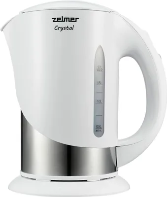 Productafbeelding van Zelmer ZCK7630W, 1,7 liter, 1850 watt, zilver, wit, kunststof, waterniveau-indicator, filterfunctie