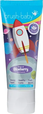 Produktbild von 1x BRUSH-BABY Kinderzahnpasta mit Blaubeergeschmack, 50 ml