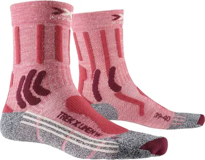 Immagine prodotto di X-SOCKS Trek X Linen, calze sportive, bordeaux, grigio, rosa, taglia adulta, donna, 40/41, trekking